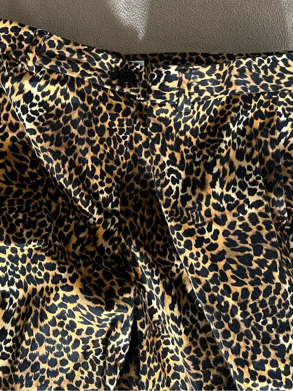 Michael Kors Leopard Print Straight Leg Stretch Pants - Size 10